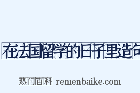 在法国留学的日子里造句是什么意思的图片